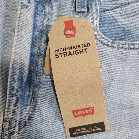 Levi's High Waisted Straight Jeans Womens 27x29 Blue Light Wash High Rise Denim - Picture 3 of 15